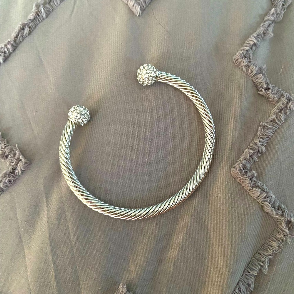 Touchstone Crystal Riviera Cuff Twist Bracelet